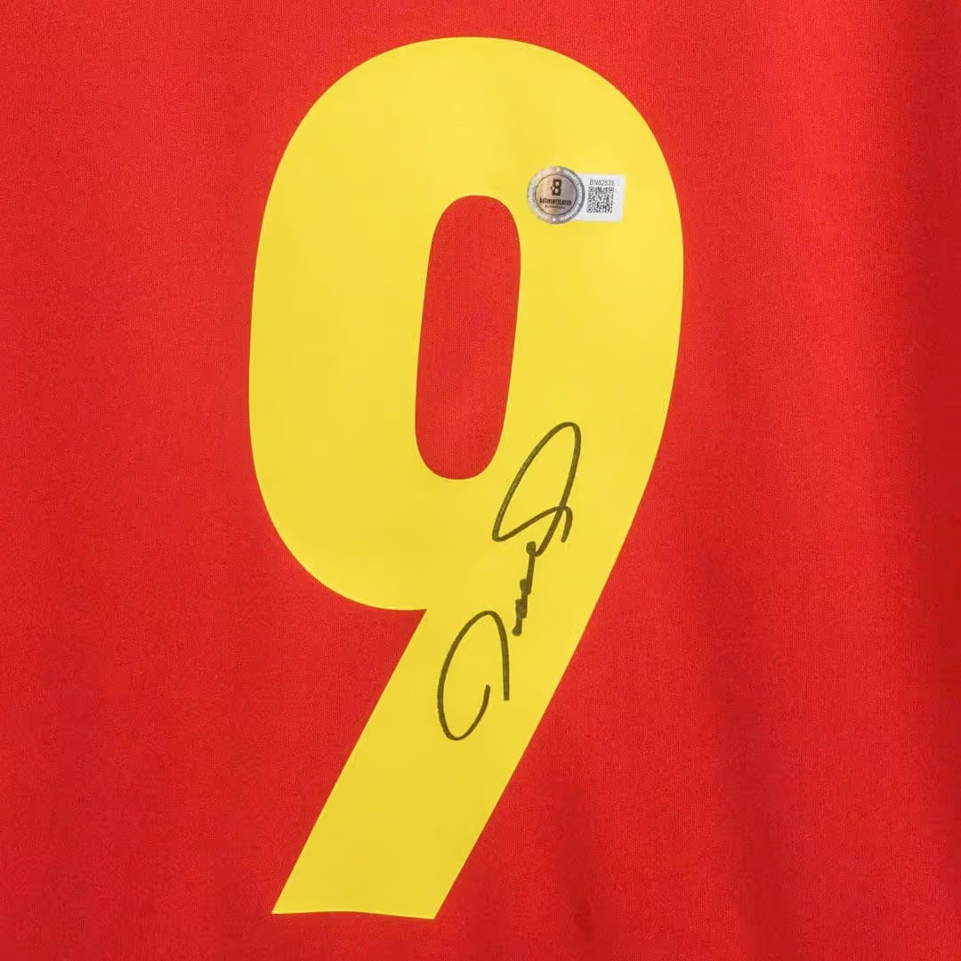Fernando Torres Signed Spain FC Home Soccer Jersey #9 with Beckett COA